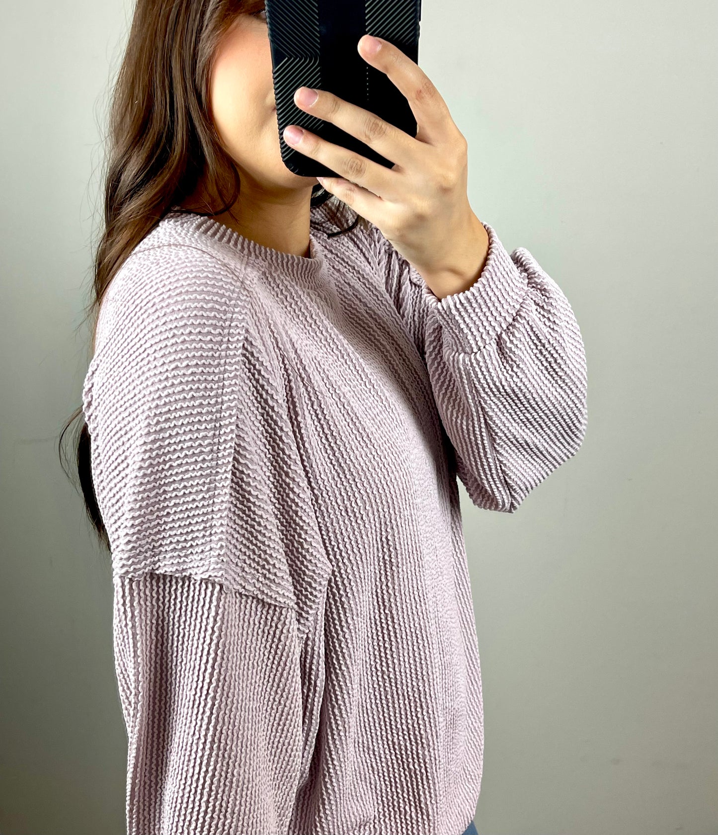 Dusty Mauve Ribbed Top