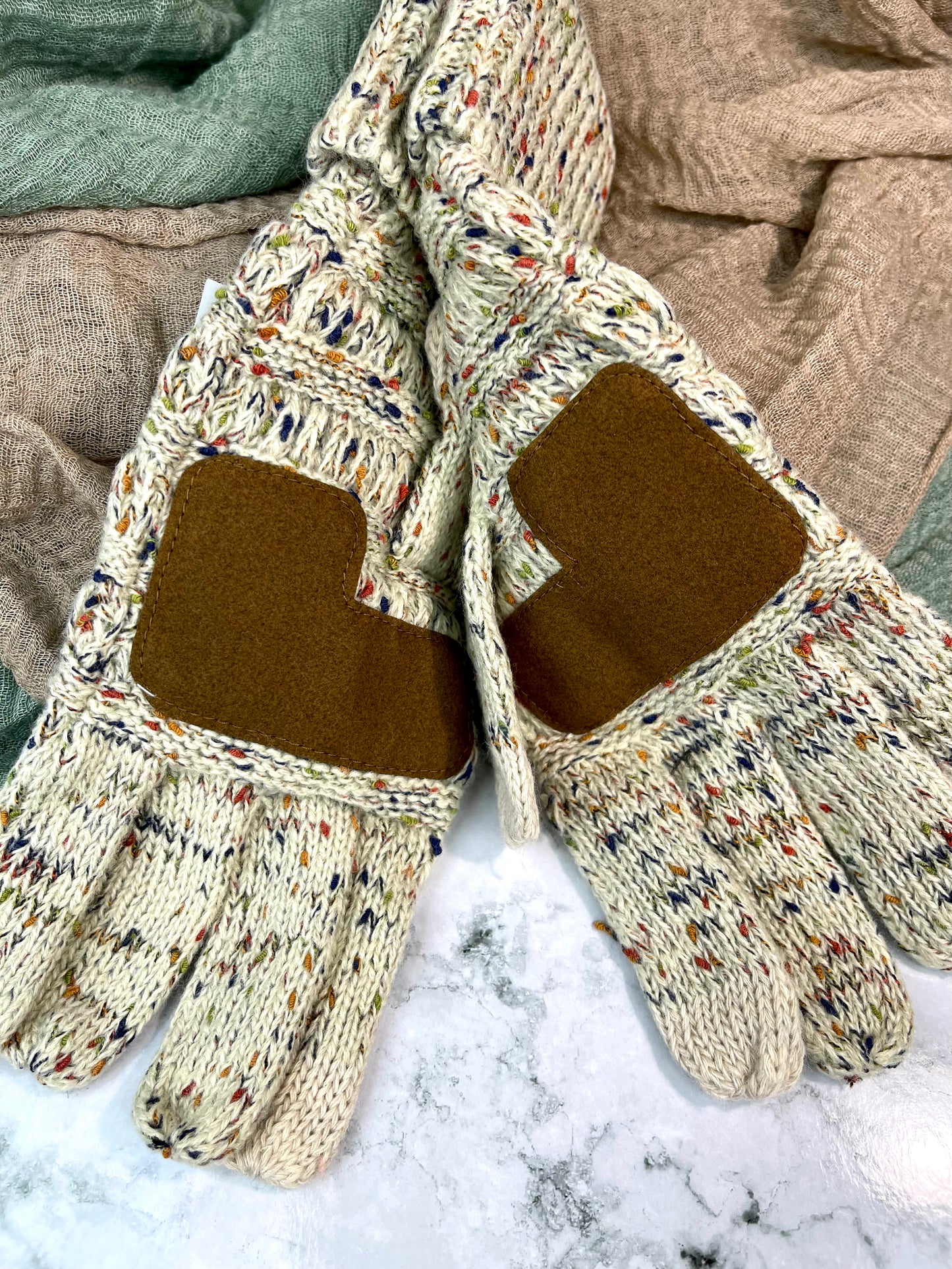 C.C Confetti Gloves- Oatmeal
