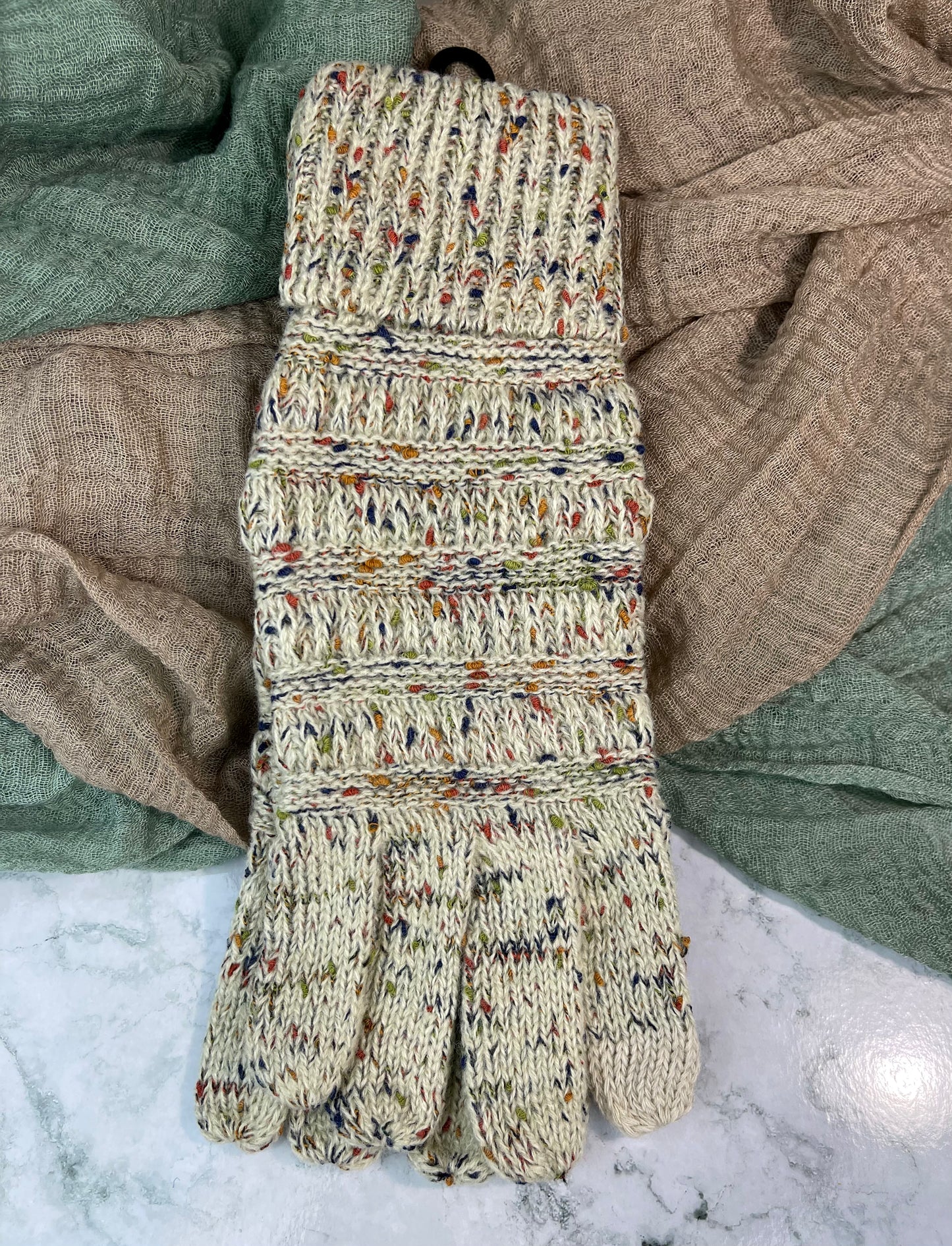 C.C Confetti Gloves- Oatmeal