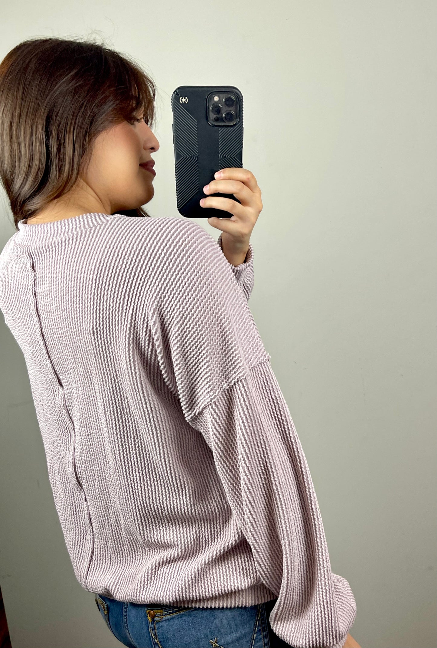 Dusty Mauve Ribbed Top
