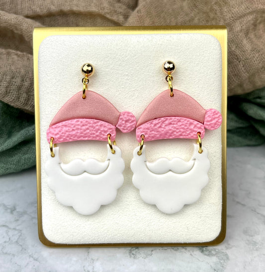 Pink Santa Earrings