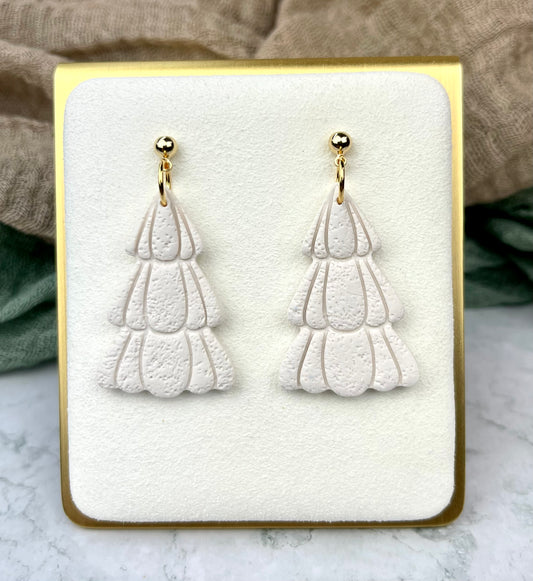 Tree Earrings- Cream