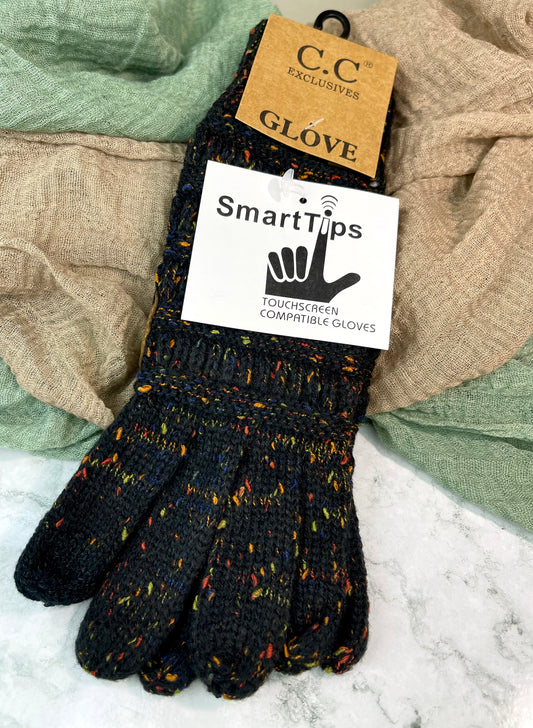 C.C Confetti Gloves- Black