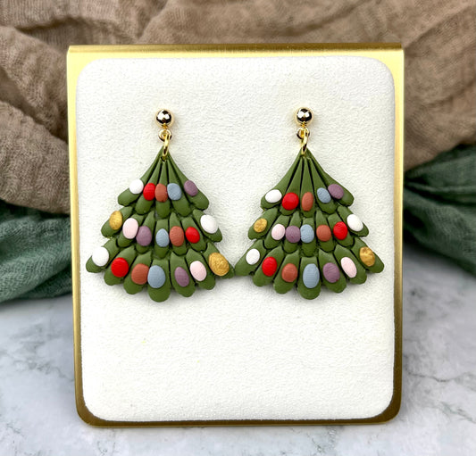 Decorated Christmas Tree Earrings