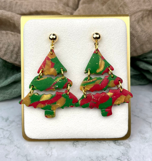 Mixed Dangle Tree Earrings