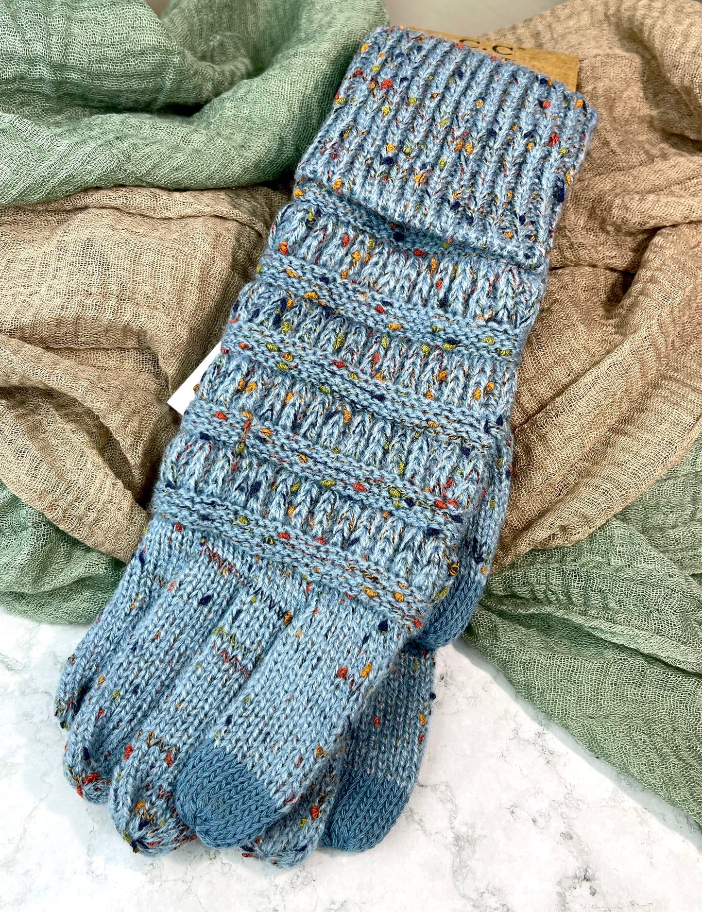 C.C Confetti Gloves- Denim