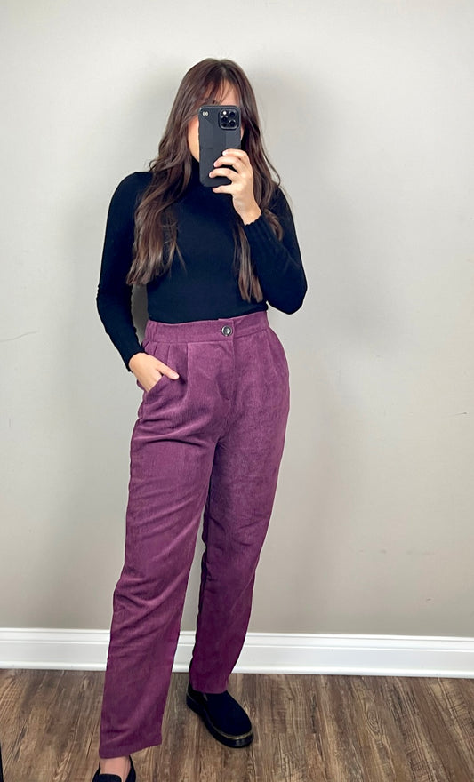 Eggplant Corduroy Pants