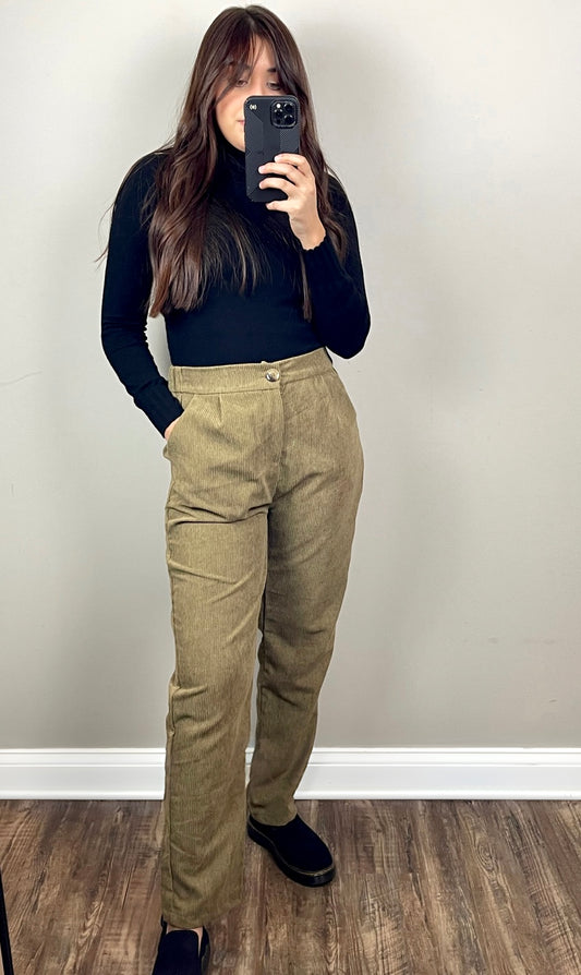 Olive Tan Corduroy Pants