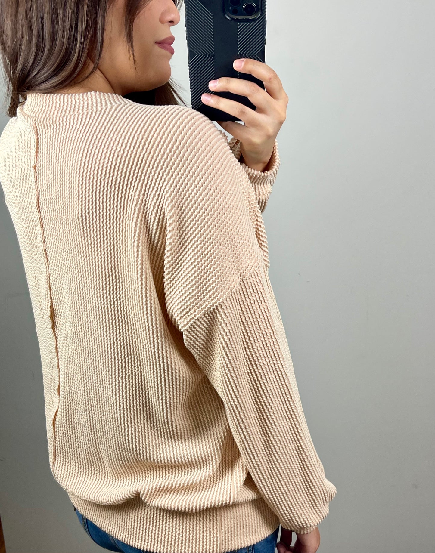 Nude Ribbed Top