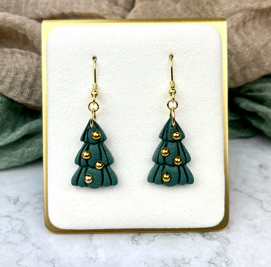 Ornaments Tree Earrings- Deep Green