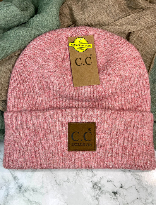 C.C Classic Heather Beanie- Berry