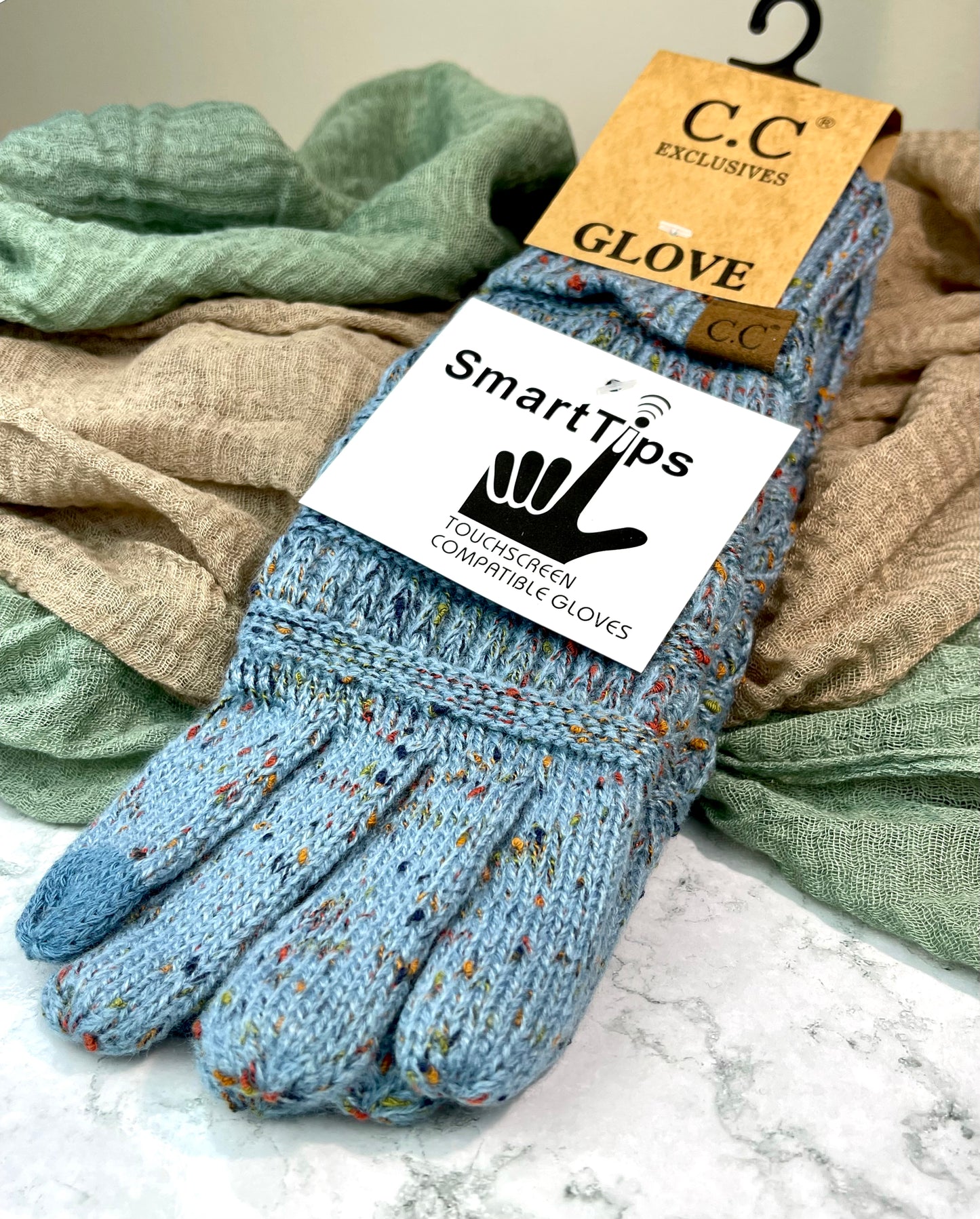 C.C Confetti Gloves- Denim