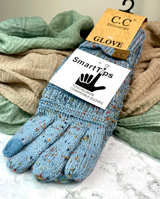 C.C Confetti Gloves- Denim
