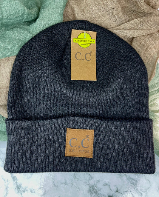 C.C Classic Heather Beanie- Black