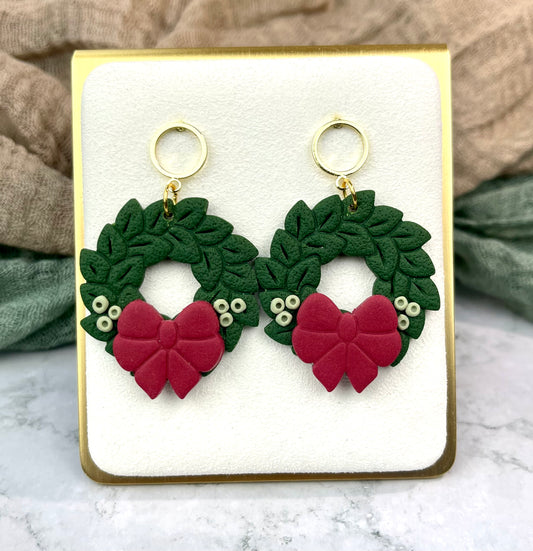 Wreath Earrings- Green