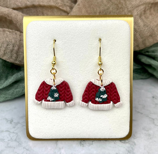 Red Sweater Earrings